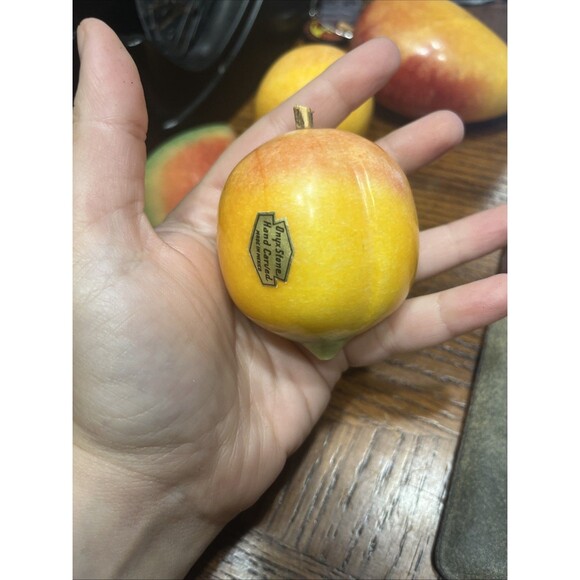 Lot Carved Onyx Marble Stone Fruit Hand Carved Mexico - 17 Pieces - Picture 5 of 16